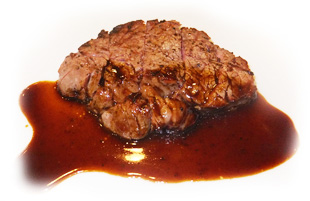 越谷レストランコース牛肉のデミグラスソース掛け